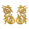 Regal Fleur (Left & Right) Royal Swirl Iron-On Embroidered Motif (Pair)