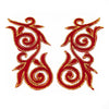 Regal Fleur (Left & Right) Royal Swirl Iron-On Embroidered Motif (Pair)