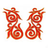 Regal Fleur (Left & Right) Royal Swirl Iron-On Embroidered Motif (Pair)