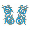 Regal Fleur (Left & Right) Royal Swirl Iron-On Embroidered Motif (Pair)