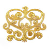 Regal Heart Crest Royal Swirl Iron-On Embroidered Motif