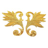 Baroque Leaves (Left & Right) Iron-On Embroidered Motif (Pair)