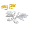 Baroque Leaves (Left & Right) Iron-On Embroidered Motif (Pair)
