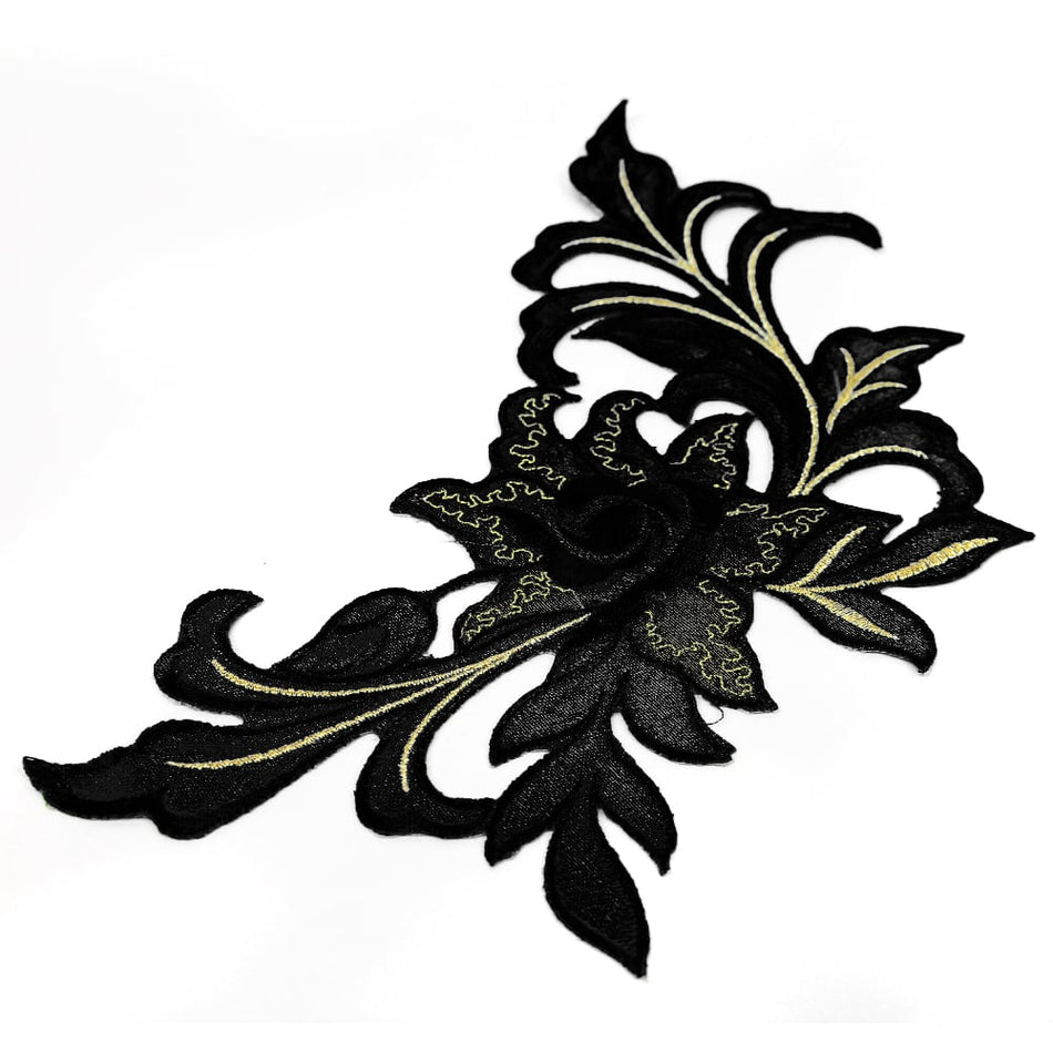 Madame Rose Flower Iron-On Embroidered Motif
