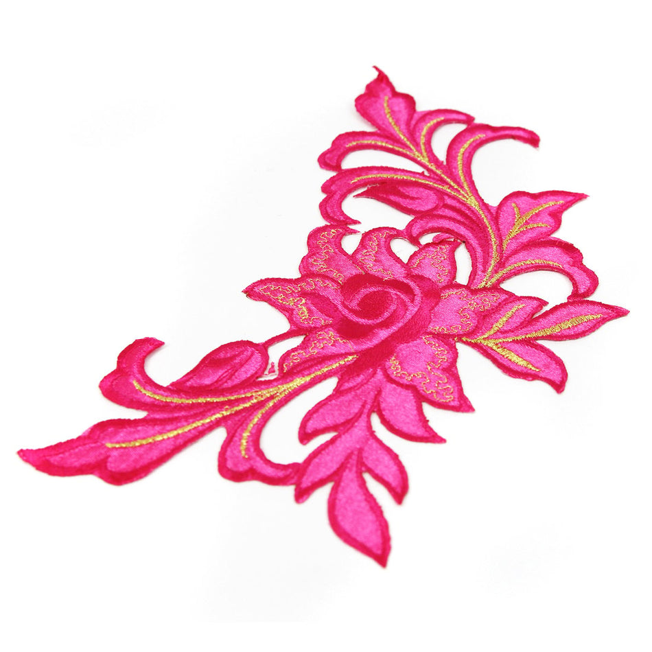 Madame Rose Flower Iron-On Embroidered Motif