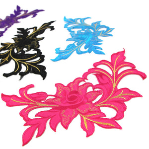 Madame Rose Flower Iron-On Embroidered Motif