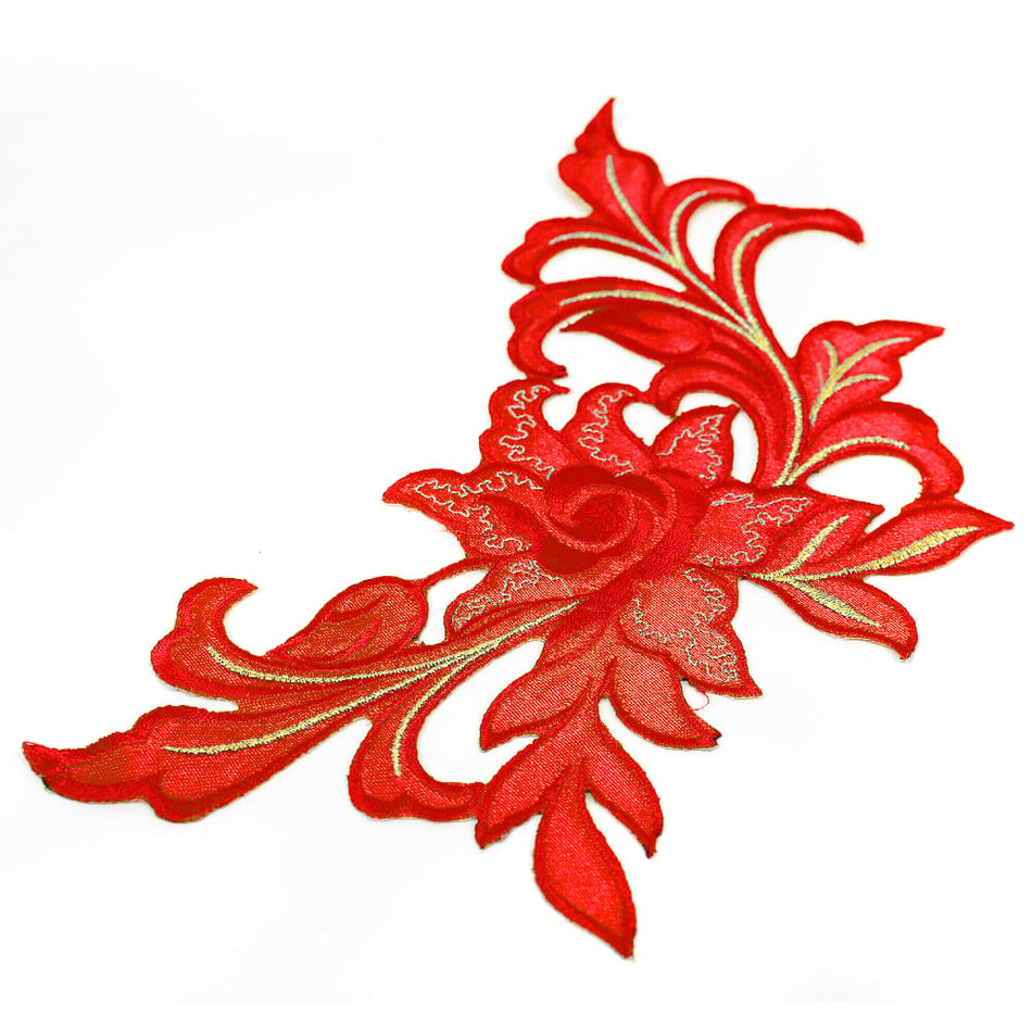 Madame Rose Flower Iron-On Embroidered Motif