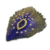 Peacock Eye Iron-On Embroidered Motif w Gold Thread (5 Pack)
