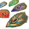 Peacock Eye Iron-On Embroidered Motif w Gold Thread (5 Pack)