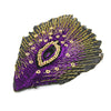 Peacock Eye Iron-On Embroidered Motif w Gold Thread (5 Pack)
