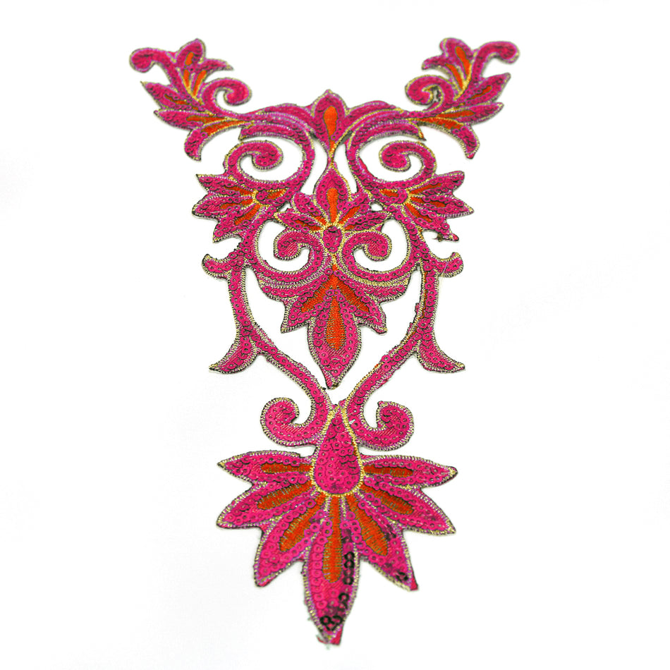 Swirl Crest Iron-On Embroidered Motif