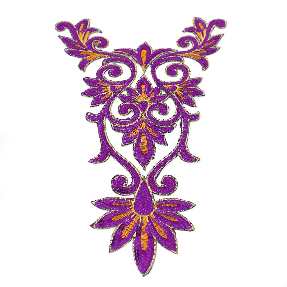 Swirl Crest Iron-On Embroidered Motif