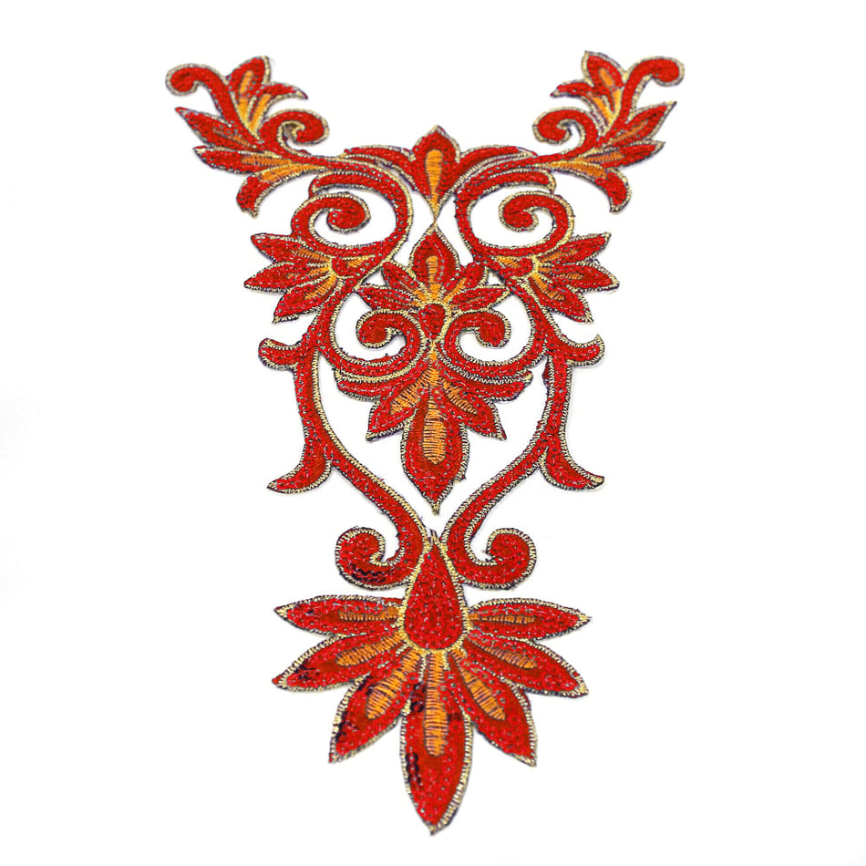 Swirl Crest Iron-On Embroidered Motif