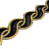 Wavey Iron-On Embroidered Sequin Trim - 50mm (1.2m Cut)