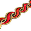 Wavey Iron-On Embroidered Sequin Trim - 50mm (1.2m Cut)