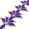 Lotus Iron-On Embroidered Sequin Trim - 75mm  (1.2m Cut)
