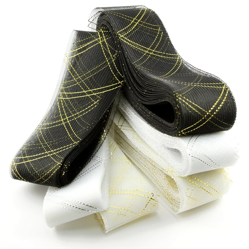 Crinoline 3" / 7.5cm - Metallic Thread w Zig-Zag Pattern