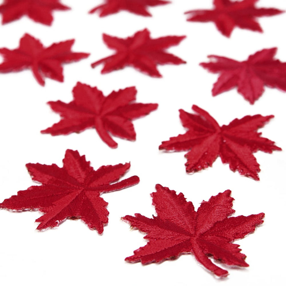 Maple Leaf Iron-On Embroidered Motif (10 Pack)