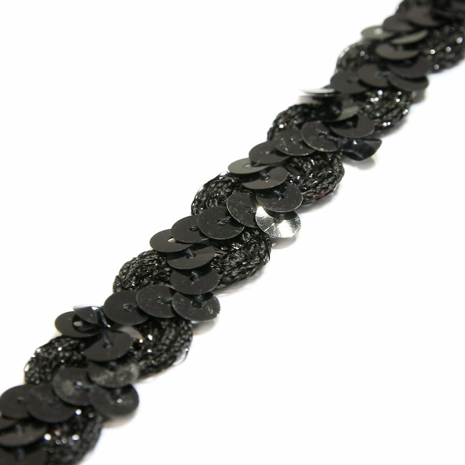 Zig-Zag Sequin & Ric-Rac Cord Trim w Tinsel Braid