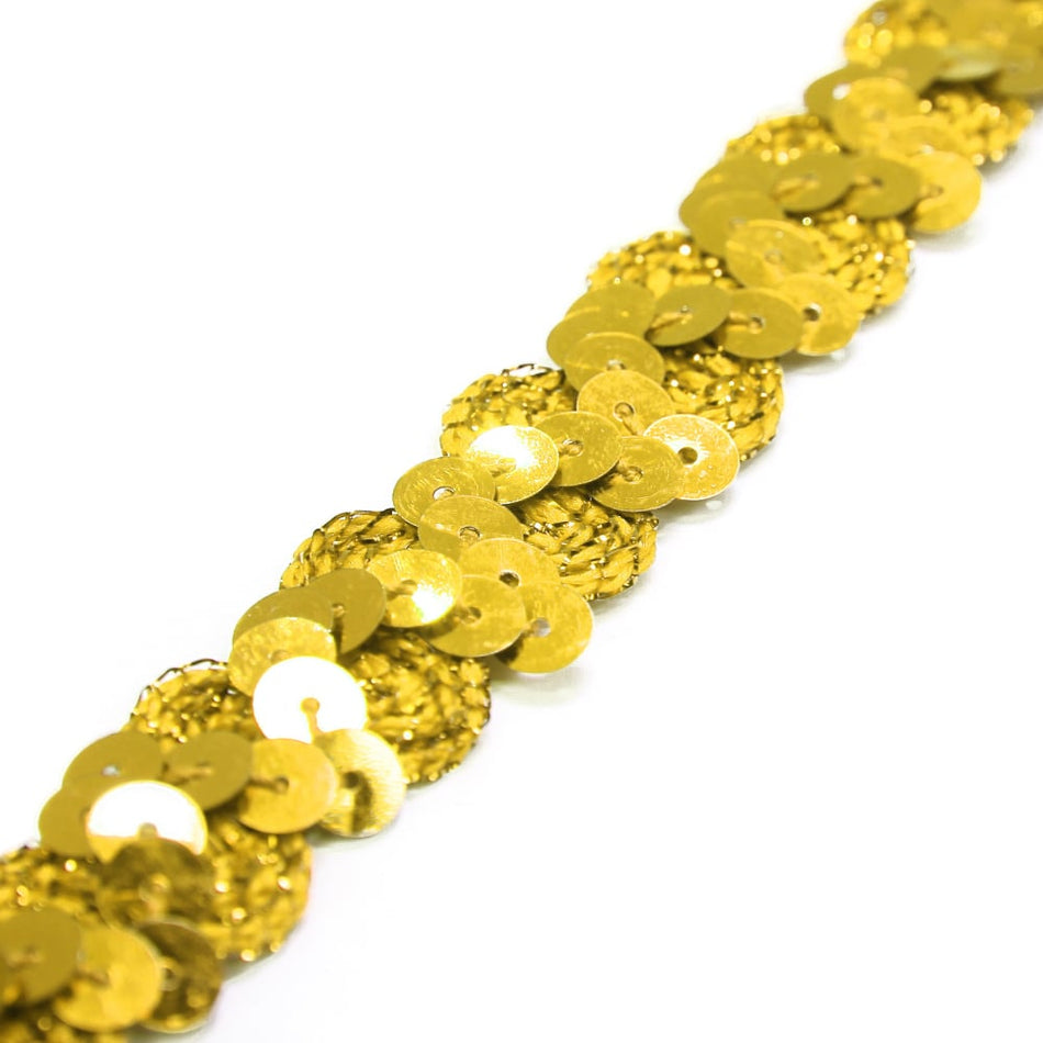 Zig-Zag Sequin & Ric-Rac Cord Trim w Tinsel Braid