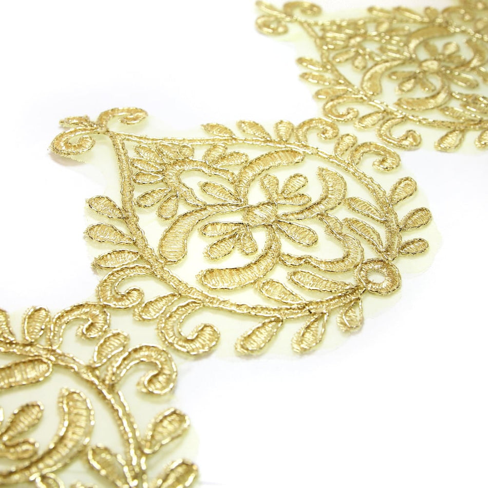Floral Emblem Embroidered Trim