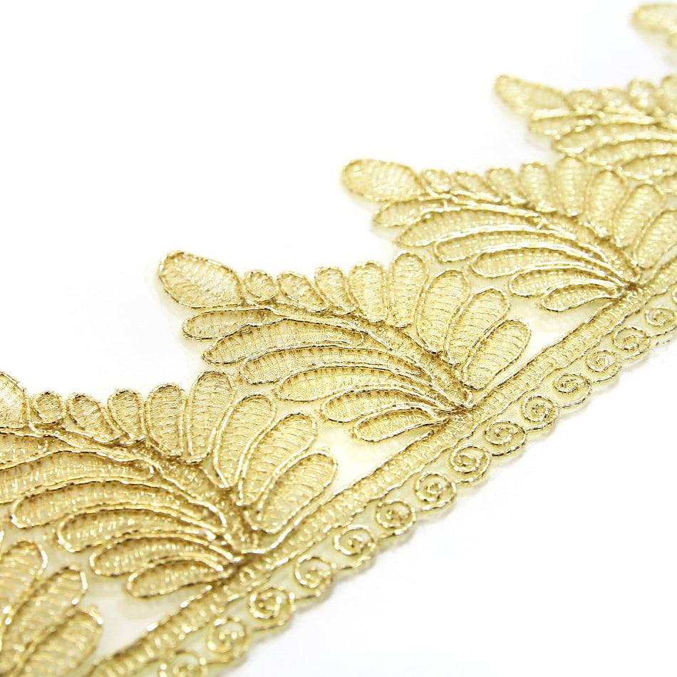 Fern Leaf Embroidered Trim