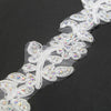 Floral Vine Embroidered Trim w Crystals