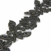 Floral Vine Embroidered Trim w Crystals