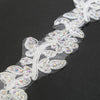 Floral Vine Embroidered Trim w Crystals