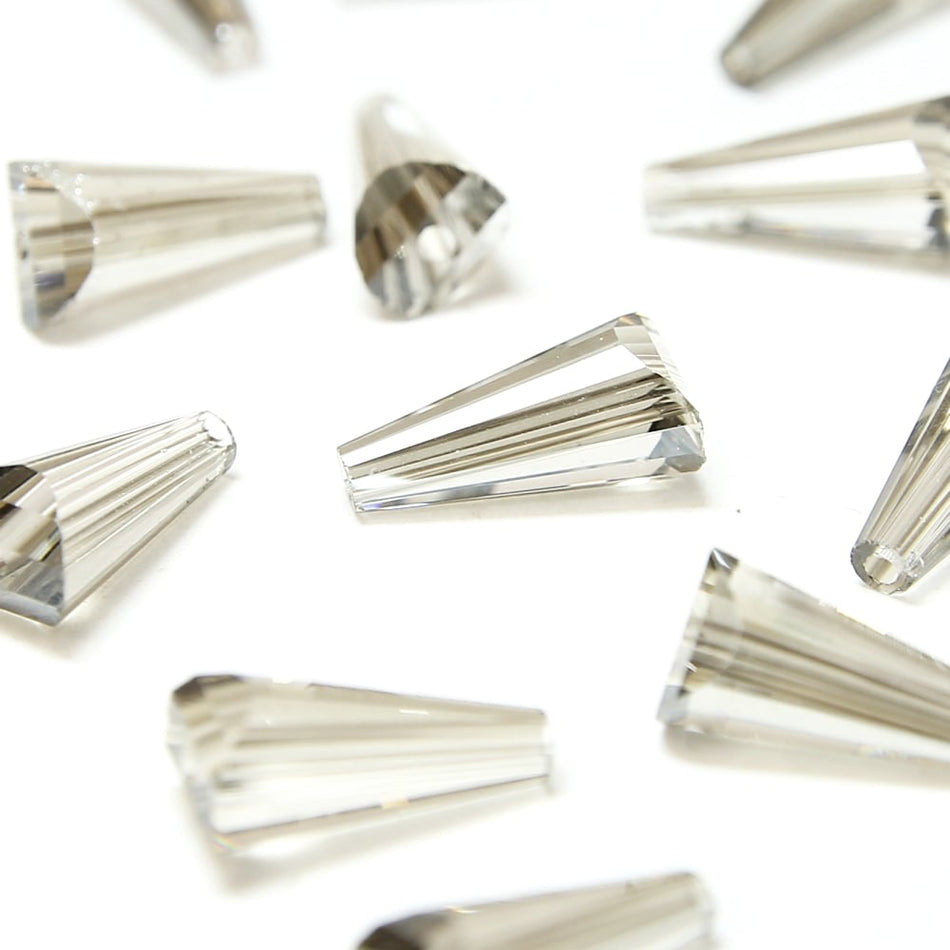 Glass Pagoda Artemis Faceted Bead - 12x6mm - Clear (12 Pack)