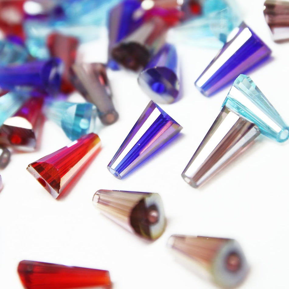 Glass Pagoda Artemis Faceted Bead - 12x6mm - Clear (12 Pack)