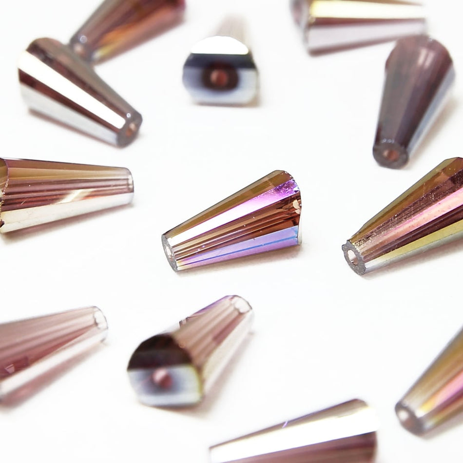 Glass Pagoda Artemis Faceted Bead - 12x6mm - Clear (12 Pack)