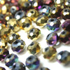 Glass Round Rondelle Faceted Beads - Metallic - 5x6mm (48 Pack)