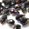 Glass Teardrop Briolette Faceted Pendant Beads - 8x13mm - Metallic (12 Pack)