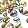 Glass Teardrop Briolette Faceted Beads - Metallic - 8x12mm  (24 Pack)