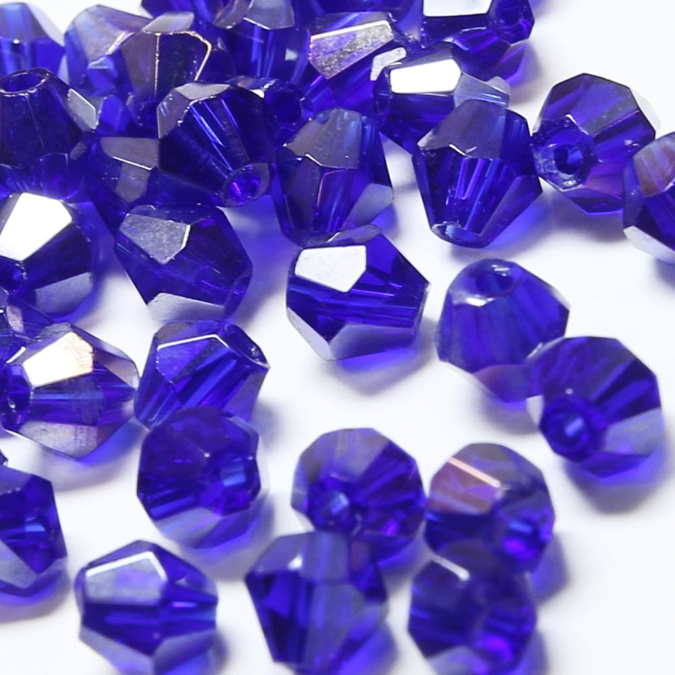 Glass Bicone Faceted Bead - 4mm - Clear (48 Pack)