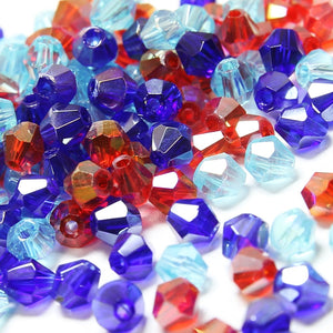 Glass Bicone Faceted Bead - 4mm - Clear (48 Pack)