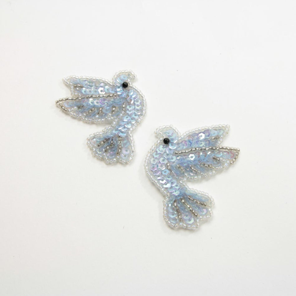 Dove Sequin & Beaded Motif (Pair)