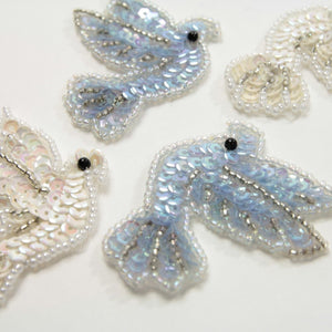 Dove Sequin & Beaded Motif (Pair)