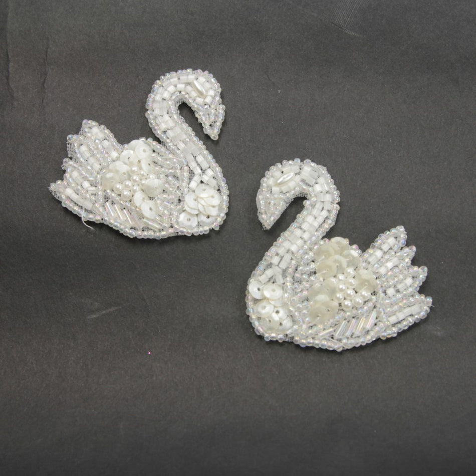 Swan Sequin & Beaded Motif