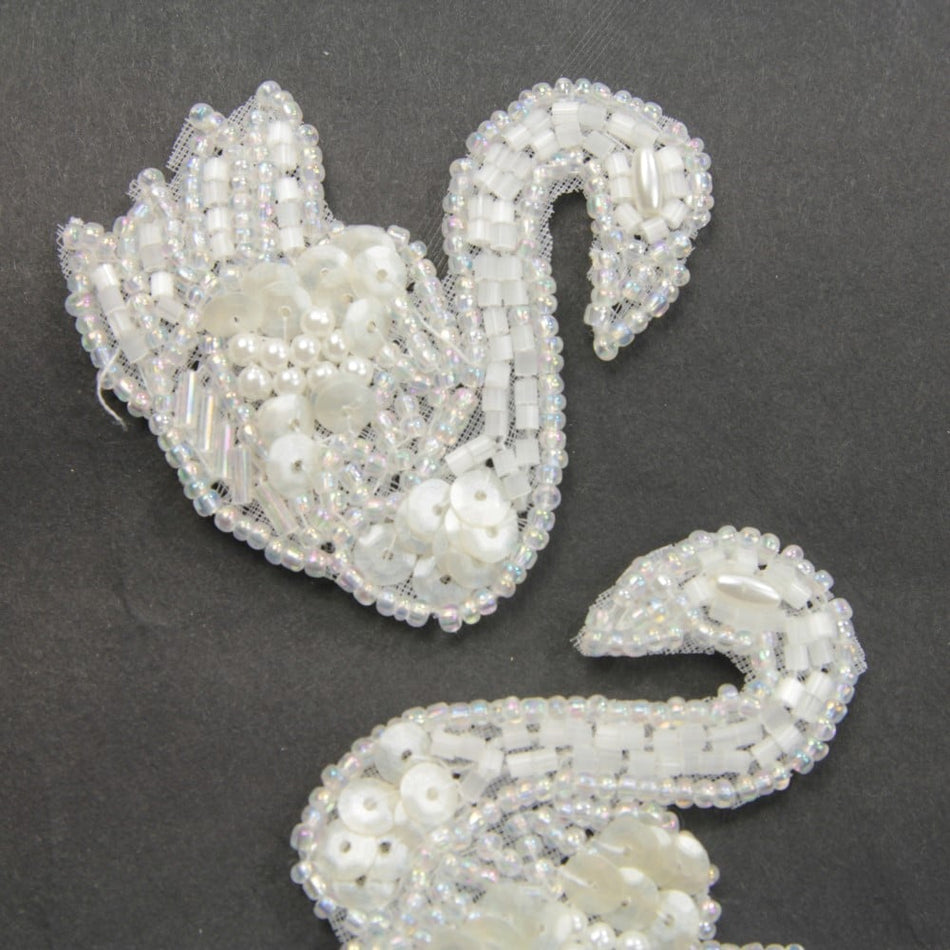 Swan Sequin & Beaded Motif