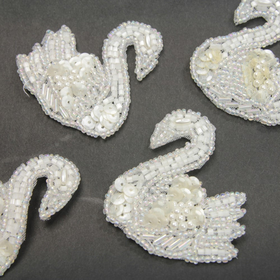 Swan Sequin & Beaded Motif
