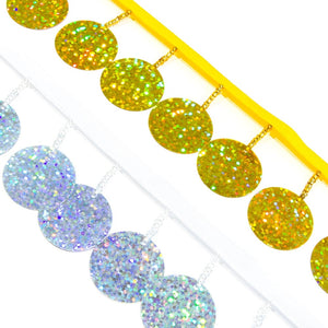 Circular Sequin & Beaded Tassels - 47mm / 1.8"