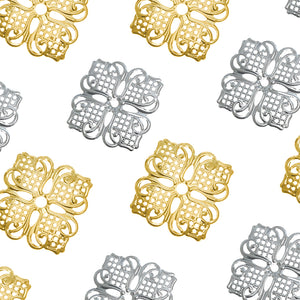 Lattice Swirl Disc Filigree Ornamental Metal Embellishments (3 Pack)