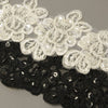 Lace Trim w Rose Motif & Beading
