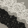 Lace Trim w Rose Motif & Beading