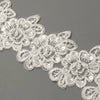 Lace Trim w Rose Motif & Beading