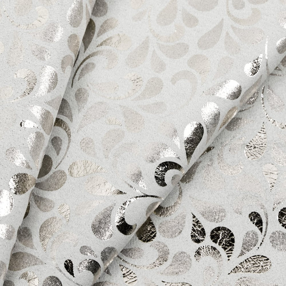 Suede Leather w Paisley Swirls Print