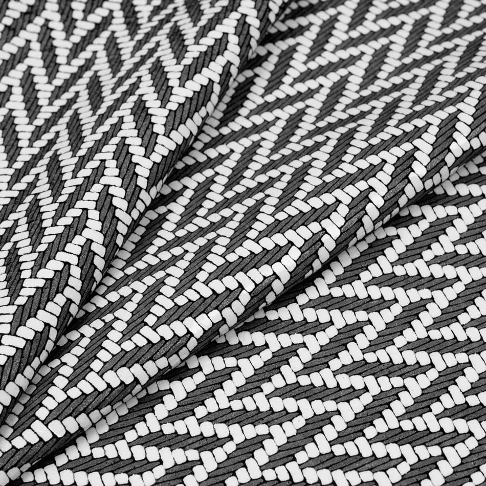 Suede Leather w Herringbone Print