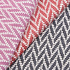 Suede Leather w Herringbone Print